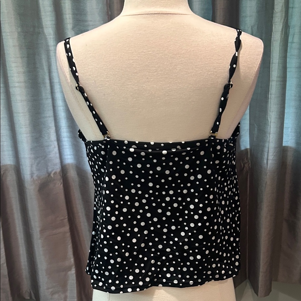 Victoria's Secret Black and White Polka Dot Swim Tankini Top  size 38C - Picture 4 of 13